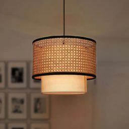 fos lighting Beige Cane Hanging Light-picture-29
