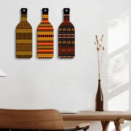 suveharts 3 Pcs Metallic Wooden New Bottles Hanging-picture-10
