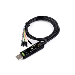 Waveshare Industrial USB TO TTL (C) 6pin Serial Cable, Original FT232RNL Chip, Multi Protection Circuits, Multi Systems Support, With Hardware Flow Control image 2