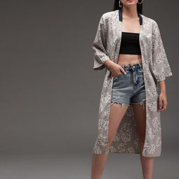BAESD Floral Printed Longline Shrug-25