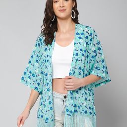 PURYS Women Floral Printed Open Front Shrug-image-80