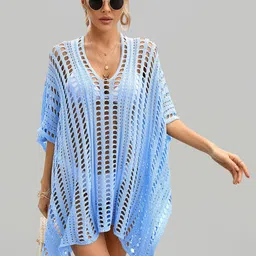 JC Collection Self Design Swimwear Cover Up Top-image-92