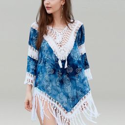 JC Collection Self Design Crepe Swimwear Cover up Dress-picture-25