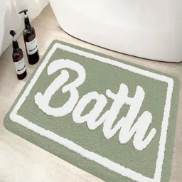 LUXEHOME INTERNATIONAL Green Printed 2200 GSM Anti skid Bath Rugs-image-99