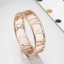 KARISHMA KREATIONS Unisex Rose Gold-Plated Hollow Design Stainless Steel Band Finger Ring-image-55