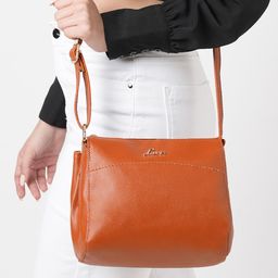 Lavie Cetan Stiff Women Rust Orange Sling Bag-5
