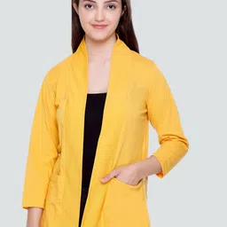 PLUSH PUSH THE FASHION Open Front Cotton Shrug-17