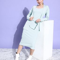 ANVI Be Yourself Women Striped Long Sleeves Open Front Shrug-17