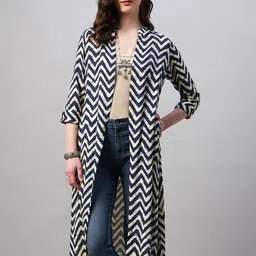 Azira Women Chevron Longline Front Open Shrug-11