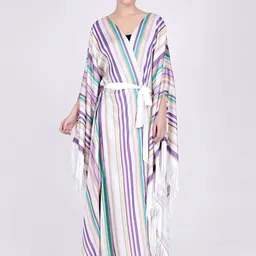 First Resort by Ramola Bachchan Striped Longline Robe-image-44