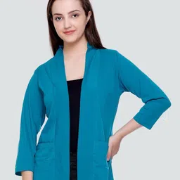 PLUSH PUSH THE FASHION Open Front Cotton Shrug-42