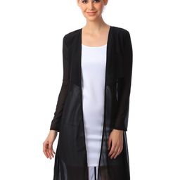 Cation Black Open Front Longline Shrug-3