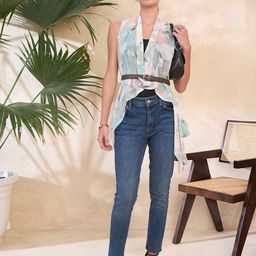 KASSUALLY Printed Asymmetric Shrug-0