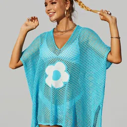 JC Collection Floral Print Swimwear Cover Up Kaftan Style Dress-image-48