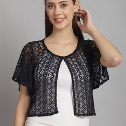 Rute Women Cotton Crop Sheer Button Shrug-image-45