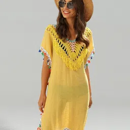 JC Collection Self Design V-Neck Cover Up Dress-image-27