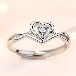 KARISHMA KREATIONS Silver-Plated CZ-Studded Adjustable Finger Ring-image-75