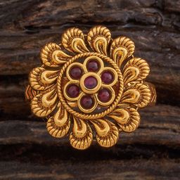 Kushal's Fashion Jewellery Gold Plated Antique Finger Ring-32
