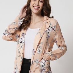 TANDUL Floral Printed Open Front Shrug-40