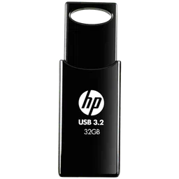 HP 712W 32GB USB 3.2 Flash Drive (Built-in Keyring Loop, 7Z374AA, Black)-0