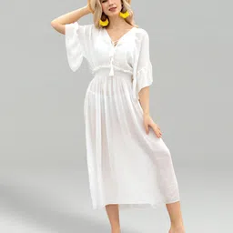 JC Collection Self-Design Swimwear Cover Dress-image-80