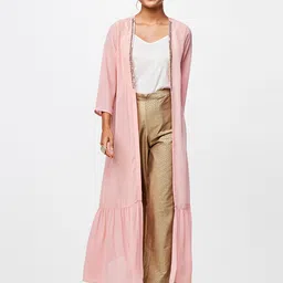 Global Desi Women Open Front Longline Shrug-19