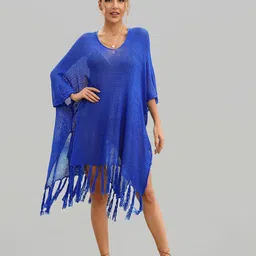JC Collection Self Design Swimwear Cover Up Top-image-63