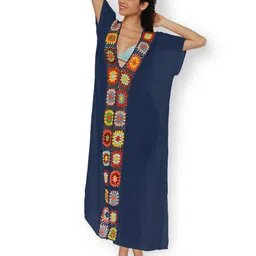 JC Collection Self-Design V-Neck Swimwear Cover-Up Dress-image-51