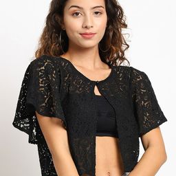 Rute Women Black Cotton Shrug-25