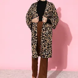 EVERYDAY by ANI Animal Printed Longline Open Front Shrug-31