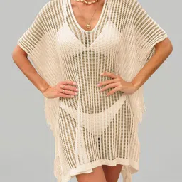 JC Collection Self Design Swim Cover Up Top-image-57