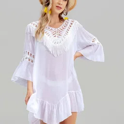 JC Collection Self Design Swim Cover Up Top-image-20