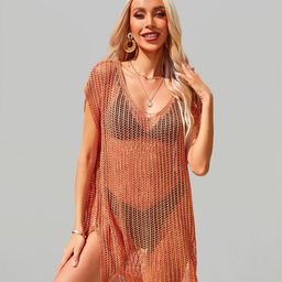 JC Collection Crochet Swimwear Cover up Dress-image-35