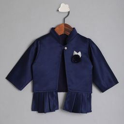 The Magic Wand Girls Navy Blue Party Button Shrug-image-46