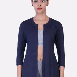 LAASA  SPORTS Women Navy Blue Shrug-54