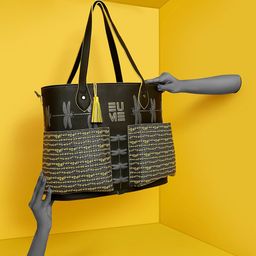 EUME Women Black Geometric Structured Handbag-43