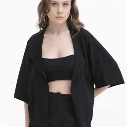 RAREISM Open Front Cotton Shrug-12