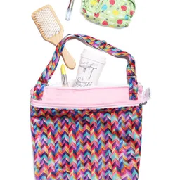 SuperBottoms Kids Pink & Blue Printed Waterproof Tote Diaper Bag-43