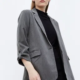 CODE by Lifestyle Striped Single-Breasted Blazer-37