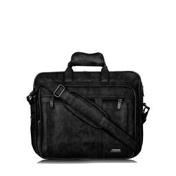 LOREM Men Black Textured Laptop Bag-picture-40
