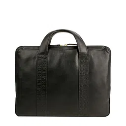 Hidesign Men Black Solid Leather Laptop Bag-8