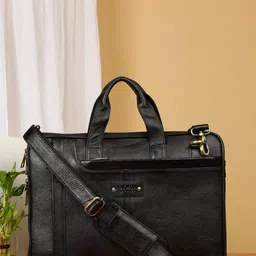 Teakwood Leathers Unisex Up To 16 Inch Textured Leather Laptop Bag-30
