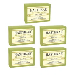 Hasthkar Handmades Set of 5 Khus Soaps with Coconut Oil & Glycerin - 125g each-39