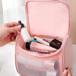 HOUSE OF QUIRK Pink Makeup Organiser-16