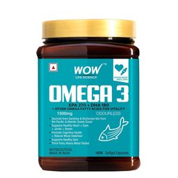 WOW Life Science Omega 3 Odourless 1500mg Capsules With Fish Oil - 180 Capsules-10