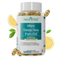 Neuherbs Mini Deep Sea Fish Oil Lemon Flavoured Softgels - 60 Softgels-81