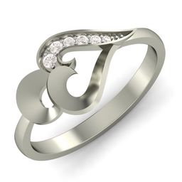 KUBERBOX Catchy trio18KT White Gold Diamond-Studded Ring-2.34 gm-image-10