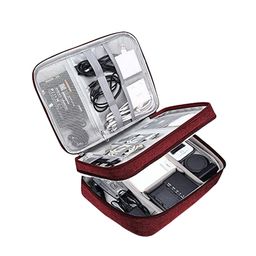 HOUSE OF QUIRK Red & White Electronics Accessories Organizer Bag-39