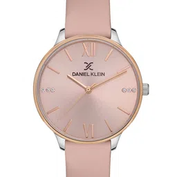 Daniel Klein Premium Women Pink Dial & Pink Leather Bracelet Style Straps Analogue Watch-image-88