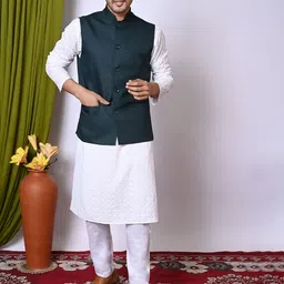 BAESD Mandarin Collar Woven Nehru Jacket-28